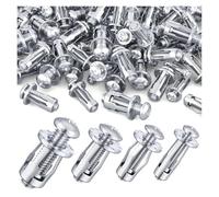 Tuerca de pétalos con tornillo de expansión, Anclajes de tornillo de expansión de pétalos Hierro Plata Múltiples tamaños 4/12/24/40/80/100 piezas(80PCS,M6x25mm)