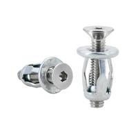 Tuerca de pétalos con tornillo de expansión, Tuerca de placa de hierro con tres orificios en forma de pétalo, Multicolor, M4x16/20, M5x18, M6x20, M8x21, 5/10 Uds.(Flat Head (Silver),M5x18(5Pcs))