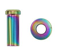 Tuerca de pinza C para bicicleta, aleación de titanio, M6x20mm, resistente a la oxidación, abrazadera C, tuerca de fijación, accesorios para bicicleta de carretera con junta (Vistosa)