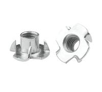Tuerca De Ranura En T 5/10/20/50 Uds M3 M4 M5 M6 M8 M10 M12 tuerca chapada en Zinc de cuatro garras altavoz T inserto punta ciega insertos para Perfiles de Aluminio(50pcs,M4)