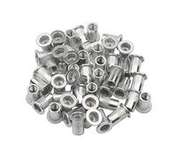 Tuerca de remache de aluminio de cabeza plana, 100 unidades