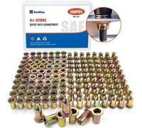 Tuerca de remache Ktehloy 150 piezas 832UNC Tuerca de inserción roscada de cabeza plana de acero al carbono Insertos de tuerca de acero al carbon