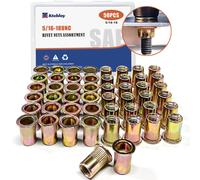 Tuerca de remache Ktehloy 50 piezas 51618UNC Tuerca de inserción roscada de cabeza plana de acero al carbono Insertos de tuerca de acero al carbo