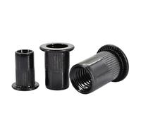 Tuerca De Remache Plana Carbono/acero Inoxidable, Remaches Pop Rosca Métrica, Abrazadera Panel Metal, Bloqueo Aluminio, M3, M4, M5, M6, M8, 60/100 Uds(Carbon Steel (Black),M4 (60Pcs))