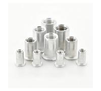 Tuerca de remache plano M3 M4 M5 M6 M8 M10 M12, tuercas de inserción de rosca métrica, tuercas de Metal de aluminio/carbono/acero inoxidable, tuerca de abrazadera(Aluminum,M5 (200Pcs))