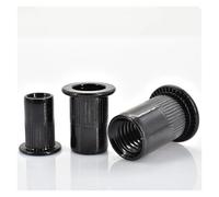 Tuerca de remache plano M3 M4 M5 M6 M8 M10 M12, tuercas de inserción de rosca métrica, tuercas de Metal de aluminio/carbono/acero inoxidable, tuerca de abrazadera(Carbon Steel (Black),M5 (200Pcs))