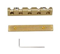 Tuerca de rodillo de latón para instrumentos de bajo de 5 cuerdas. Optimiza el movimiento de las cuerdas y la resonancia ajustable. Viene con llave de placa de montaje. Tuerca de bajo eléctrico