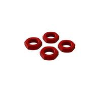 Tuerca de rueda de aluminio, 17 mm, color rojo (4)