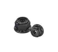 Tuerca de seguridad antiaflojamiento nailon acero inoxidable 304 negro/tapa tornillo autoblocante brida Zinc negro con tuerca almohadilla(2pcs M12)
