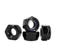 Tuerca de seguridad de nailon DIN985, acero inoxidable 304/inserto hexagonal negro, Nylock autoblocante M2 .5 M3 M4 M5 M6 M8 M10 M12 M14 M16 M18 M20 M24(Black Carbon Steel,M2(101pcs))