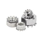 Tuerca de seguridad dentada tipo K, rosca métrica, de acero inoxidable 304, rosca estándar de EE. UU. y Reino Unido, 5/10/25 unidades, M3, M4, M5, M6, M8, 4#-40-3/8-16 UNC UNF(25pcs M4)