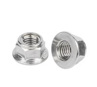 Tuerca de seguridad metálica de acero inoxidable DIN6927 con brida M4 M5 M6 M8(M4 20pcs)