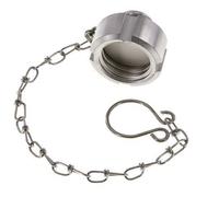 Tuerca de sombrerete Rd28 X 1/8'' DN 10 Acero inoxidable 1.4301 NBR DIN 11851 FDA 21 con cadena