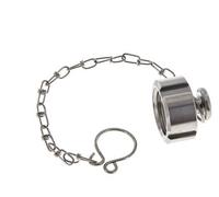 Tuerca de sombrerete Rd28 X 1/8'' DN 10 Acero inoxidable 1.4404 NBR DIN 11851 FDA 21 con cadena