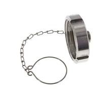 Tuerca de sombrerete Rd65 X 1/6'' DN 40 Acero inoxidable 1.4404 NBR DIN 11851 FDA 21 con cadena