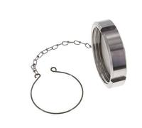 Tuerca de sombrerete Rd78 X 1/6'' DN 50 Acero inoxidable 1.4404 NBR DIN 11851 FDA 21 con cadena