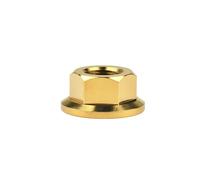 Tuerca de titanio M5/M6/M8/M10/M12/M14/M16, tuerca con reborde, tapa de perno for motocicleta, bicicleta para rueda delantera y trasera de bicicleta(Gold,M10 Pitch 1.5)