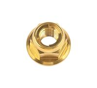 Tuerca de titanio M6 M8 M10 M12 Tuercas con reborde de bloqueo for bicicleta motocicleta para rueda delantera y trasera de bicicleta(Gold,M6)