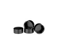 Tuerca hexagonal, cabeza plana, tapa protectora de plástico, tornillo hexagonal externo decorativo(Black,20pcs 19X12XM12)