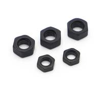 Tuerca hexagonal de acero de grado 8.8, color negro, M2, M2.5, M3, M3.5, M4, M5, M6, M8, M10, M12, M16, M18, M22, M24, 1/2/5/10/50 unidades(M6 10pcs)