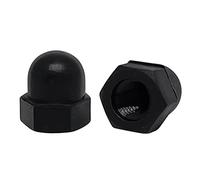 Tuerca hexagonal de bellota M5-0,8 mm, tuercas de cabeza de casquillo de cúpula hexagonal de nailon, cierres de tapa de corona decorativos, tono negro, 30 unidades