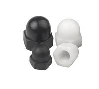 Tuerca hexagonal de nailon con aislamiento de plástico, cubierta decorativa, tipo cúpula, DIN1587, 5/50 unidades, M3, M4, M5, M6, M8, M10, M12, M14, M16(Black,5pcs M12)