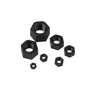 Tuerca hexagonal de nailon de plástico blanco o negro, 1/2/5/10/20 unidades, M2, M2.5, M3, M4, M5, M6, M8, M10, M12, M14, M16, M18, M20(Black,M2.5-20pcs)