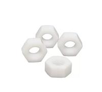 Tuerca hexagonal de nailon plástico, Tuercas hexagonales de nailon, tuercas seguridad DIN934, multicolor, M2-M12, paquete 20-50 unidades(White,M4 50pcs)