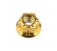 Tuerca hexagonal de titanio, Tuercas hexagonales con brida Ti M6, tornillos y pernos for accesorios de motocicleta bicicleta(Gold)