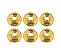 Tuerca hexagonal de titanio, Tuercas hexagonales de titanio Ti M10 con brida, tornillos y pernos for motocicleta, bicicleta moto(Gold)