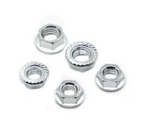Tuerca hexagonal for brida de acero al carbono cincado, tuerca de seguridad deslizante dentada, M3 M4 M5 M6 M8 M10 M12 M14 M16 DIN6923(M3 50pcs)