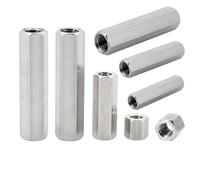 Tuerca hexagonal para varilla larga, Tornillos espaciadores de acero inoxidable 304 Tuercas de acoplamiento hexagonales 200 piezas M2-M6(4MM*M2.5)