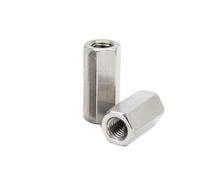 Tuerca hexagonal para varilla larga, Tuercas de acoplamiento hexagonales A2-70 304 Acero inoxidable M6 M8 M10 M12 2 o 5 PCS(M10X17X20 2pcs)