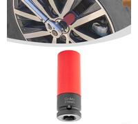 Tuerca hexagonal profunda resistente con mangas protectoras para ruedas de automóviles, acero de aleación de cromo, adaptador cuadrado de 1/2 pulgada para uso en varios modelos de coche (19 mm)