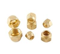 Tuerca hexagonal UNF de 7/16 "-17/16" 45 grados SAE 1/4 "3/8" 1/2 "5/8" 3/4 "pulgadas adaptador de instalación de tuberías acampanadas aire acondicionado latón cobre(19.05mm 3l4 Inch)