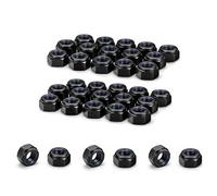Tuerca Hexagonales M6, 120 Piezas Tuercas Autoblocantes DIN 985, Tuercas de Seguridad con Inserto de Nailon, Tuerca de Bloqueo de Acero al Carbono para Sujetador de Máquina, M6, Negro