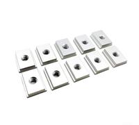 Tuerca ingletadora de aluminio resistente para sierra de mesa, taladro de prensa, sierra de banda, enrutador, banco de carpintería (10 piezas M6 plateado)