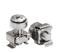 Tuerca jaula for tarjetas, 10 Uds. M5 M6, acero inoxidable, cuadrado, elástico, montaje en estante, gabinete de servidor, Clip for estante, juego de combinación de tornillos flotantes(20mm (10Pcs),M5)