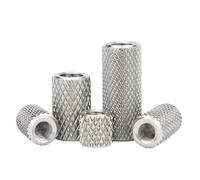 Tuerca Larga 2/ 5pcs Round Knurled Coupling Nut M3 M4 M5 M6 M8 M10- M16 Stainless Steel Long Extenion Thumb Tighten Nuts(D12xM8x25 5pcs)
