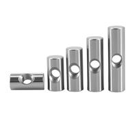 Tuerca Larga Stainless Steel Cross Hole Barrel Nut Cylindrical Pin Dowel Wood Furniture Accessories Embedded Locking Long Nuts(2Pcs M6x30.0mm)