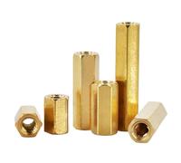 Tuerca Larga Stud Mount Brass Hex Spacer Board Pillar Hexagon ThreadMotherboard Nut Hollow Column Standoff Bolt Screw(4mm (50pcs),M2.5)