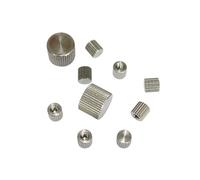 Tuerca moleteada de 20 piezas M2 M2.5 M3 M4 M5 M6, cilindro redondo moleteado de acero inoxidable, tuerca de pulgar de mano con extremo ciego (Color : Silver, Size : M2.5)