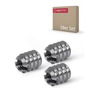 Tuerca para atornillar Gedotec M4 con rosca interior | 50 unidades - inserto roscado con ranura para tornillo | M4 x 8 mm | tuerca de casquillo maciza de acero galvanizado | longitud: 8 mm | casquil