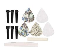 Tuerca para guitarra, kit de pasadores para puente, accesorios para instrumentos musicales, troncos de ébano real de alta densidad ósea, púas multicolores, colores aleatorios