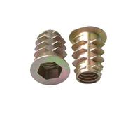 Tuerca para muebles con cabeza hexagonal, Paquete de 50 tuercas inserción madera M6 aleación Zinc con cabeza hexagonal bridas tornillos interiores seis ángulos(10mm)