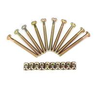 Tuerca para muebles + Tornillos, 10 piezas M6 x 70 mm Tornillos de cabeza hueca hexagonal Tornillos con tuercas cilíndricas Pasador cruzado ranurado, Tornillos cilíndricos para muebles Kit de surtido