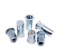 Tuerca remachable de acero al carbono M3 M4 M5 M6 M8 M10 M12, cabeza plana, rosca ciega avellanada pequeña, inserto hexagonal semihexagonal, tuerca remachable(Type H,40pcs M5)