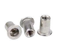 Tuerca remachable de acero inoxidable 304, tuerca roscada de cabeza plana, M3, M4, M5, M6, M8, M10, M12, remaches de tira vertical, inserto de tuerca, tuercas remachables de tapa.(M3-20Pcs)