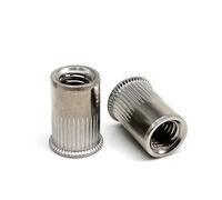 Tuerca remachable de acero inoxidable A4-80 de grado marino 316, M3, M4, M5, M6, M8, M10, M12, cabeza plana, cabeza avellanada pequeña, insertada(Small head,20pcs M6)