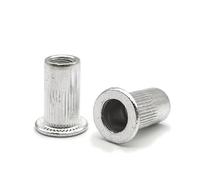 Tuerca remachable de aluminio con inserto roscado, remachadora, remachadora ciega, M3, M4, M5, M6, M8, M10, M12, tuerca plegable de tapa redonda, remachable, tuercas(Round Type A,M5-13 (50Pcs))